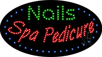 Electric Animation & Flashing LED Sign: Nails Spa Pedicure