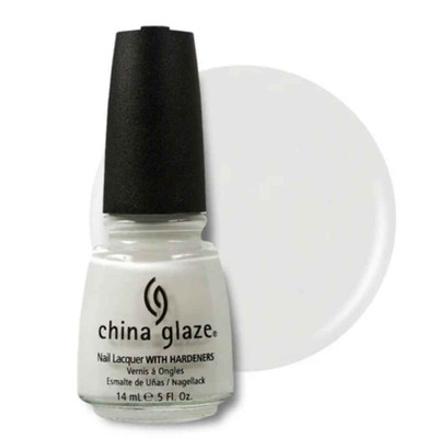 China Glaze Nail Polish Lacquer White On White -.5oz