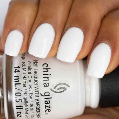China Glaze Nail Polish Lacquer White On White -.5oz
