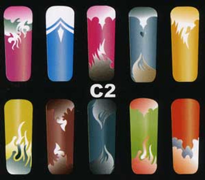 Airbrush Nail Stencil - C2