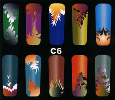 Airbrush Nail Stencil - C6