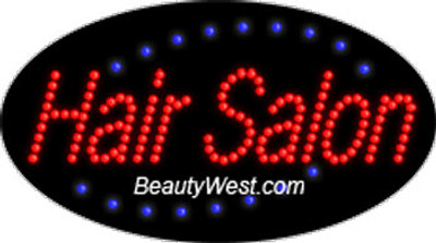 Electric Flashing & Chasing LED Sign: Hair Salon