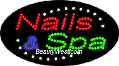 Electric Flashing & Chasing LED Sign0: Nails & Spa