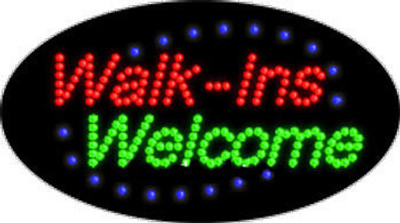 Electric Flashing & Chasing LED Sign: Walk-Ins Welcome