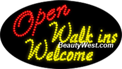 Electric Animation & Flashing LED Sign: Open Walkins Welcome