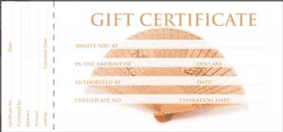 Gift Certificate - 50ct / Design FAN (GC101)