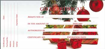 Gift Certificate - 50ct / Design CHRISTMAS (GC110)