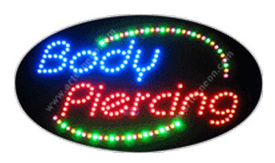 Animation & Flashing LED Sign - Body Piercing