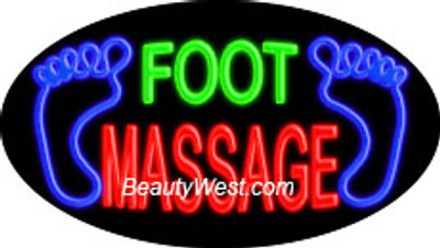 Neon Flashing Sign Foot Massage