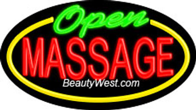 Neon Flashing Sign Open Massage