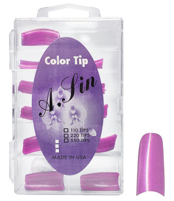 A. Sin Assorted Color Nail Tips Magenta Pearl - 110ct # 14