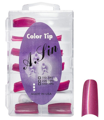 A. Sin Assorted Color Nail Tips Pink-Sparkle - 110ct # 21