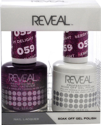 Reveal Gel Polish & Nail Lacquer Matching Duo - BERRY DELIGHT - .5 oz