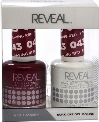 Reveal Gel Polish & Nail Lacquer Matching Duo - RAVING RED - .5 oz