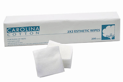 Carolina Cotton Pure Blend of Fibers - 2"x2" Esthetic Wipes / 200ct