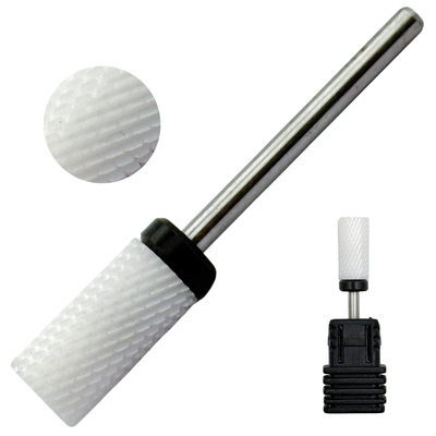 White Ceramic Large Barrel Nail Bit - 3/32" Shank - Extra Coarse (Unchamfered Edge)