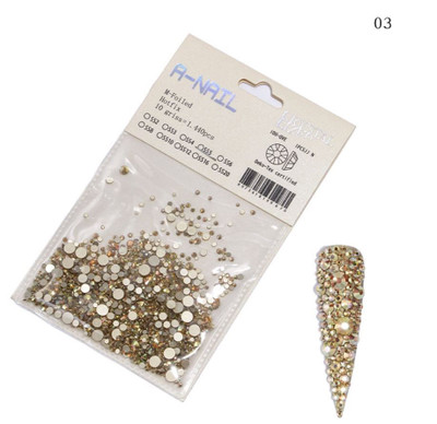 NDi beauty Crystallized HotFix Rhinestones FlatBack Mix Sizes AB Golden Aurum - 1440 pcs