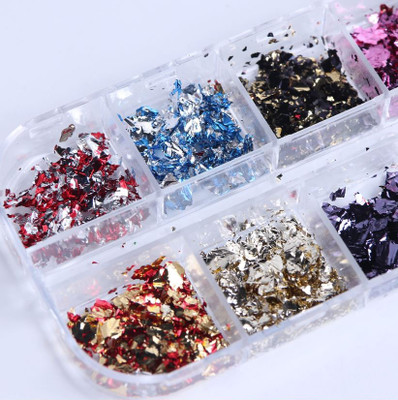 NDi beauty Nail Art Foil Paper Irregular Aluminum Mixed Color CBH Pack