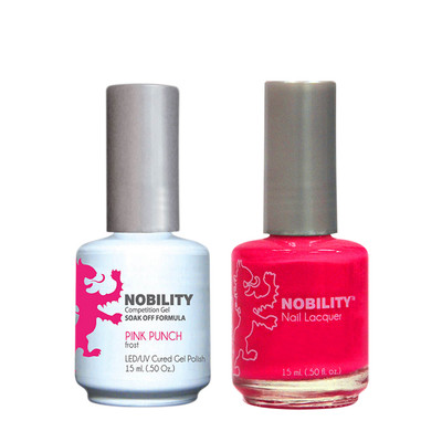 LeChat Nobility Gel Polish & Nail Lacquer Duo Set Pink Punch - .5 oz / 15 ml