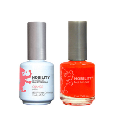 LeChat Nobility Gel Polish & Nail Lacquer Duo Set Orange - .5 oz / 15 ml