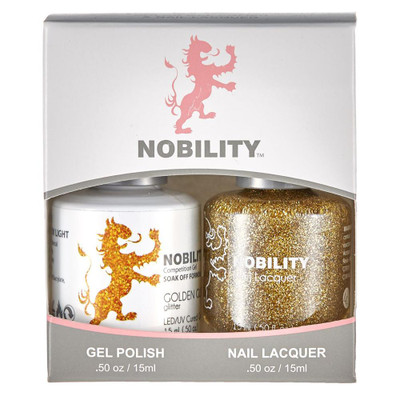 LeChat Nobility Gel Polish & Nail Lacquer Duo Set Golden Glitz - .5 oz / 15 ml