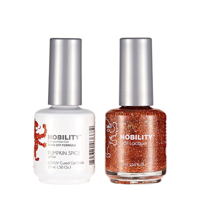 LeChat Nobility Gel Polish & Nail Lacquer Duo Set Pumpkin Spice- .5 oz / 15 ml