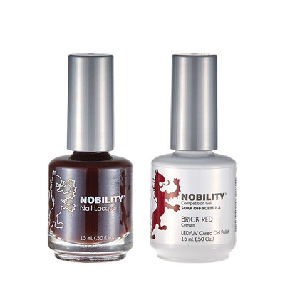 LeChat Nobility Gel Polish & Nail Lacquer Duo Set Brick Red - .5 oz / 15 ml