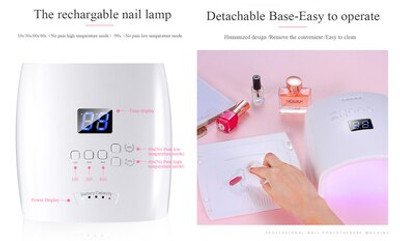 Lux Spa Chairs Lux 64W Cordless Rechargeable LED Gel Curing/Drying Lamp for Gel Manicure/Pedicure