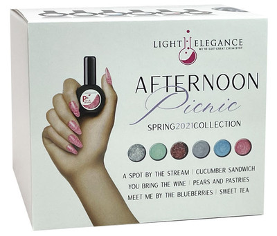 Light Elegance P+ GLITTER Gel Polish Spring 2021 Afternoon Picnic Collection - 6 PC