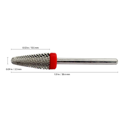 Titanium Tornado Radius-End Burrs Carbide Bit - ( FINE / SILVER) 3/32" Shank