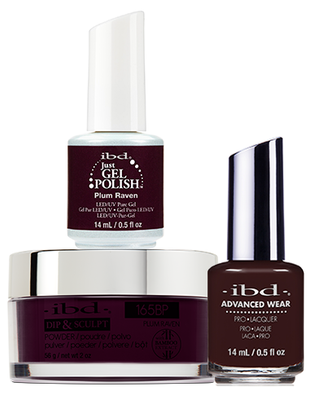 ibd Gel & Dip & Lacquer Trio Set Plum Raven