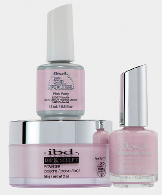 ibd Gel & Dip & Lacquer Trio Set Pink Putty