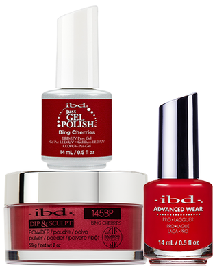 ibd Gel & Dip & Lacquer Trio Set Bing Cherries