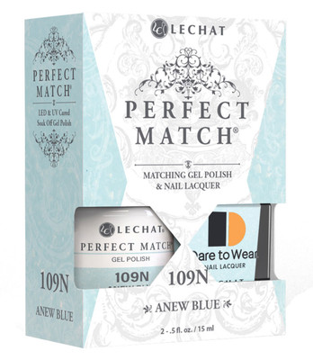 LeChat Perfect Match Gel Polish & Nail Lacquer Anew Blue - .5 oz