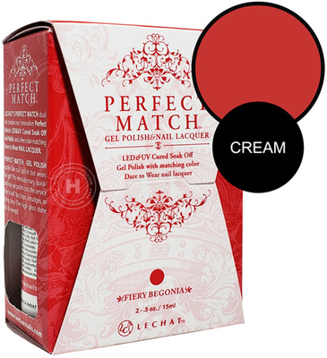 LeChat Perfect Match Gel Polish & Nail Lacquer Fiery Begonia - .5oz