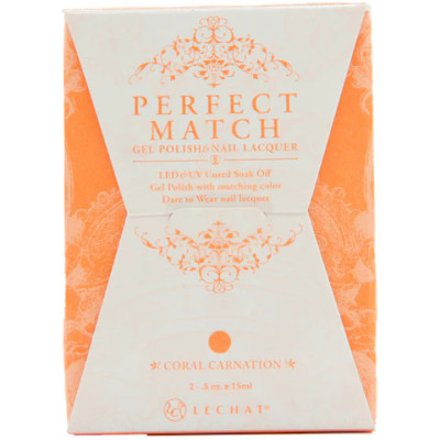 LeChat Perfect Match Gel Polish & Nail Lacquer Coral Carnation - .5oz