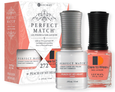 LeChat Perfect Match Gel Polish & Nail Lacquer Peach Of My Heart - .5oz