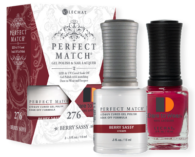 LeChat Perfect Match Gel Polish & Nail Lacquer Berry Sassy - .5oz