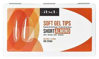 ibd Clear Soft Gel Tips - Short Almond - 504 CT