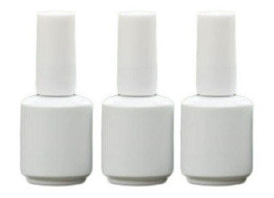 DL Pro Empty White Amber Glass Polish Bottle .5 oz - 3 PCS