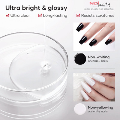NDi beauty Super Shiny LED/UV No Wipe Gel Top - .5 oz