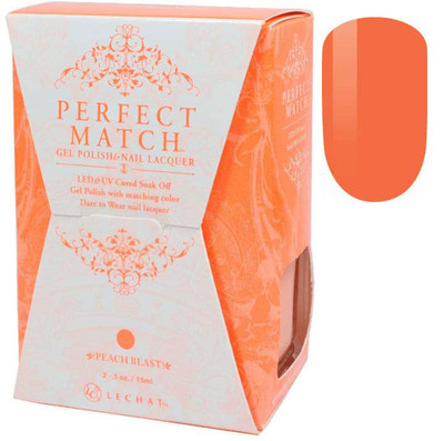 LeChat Perfect Match Gel Polish & Nail Lacquer Peach Blast - .5oz