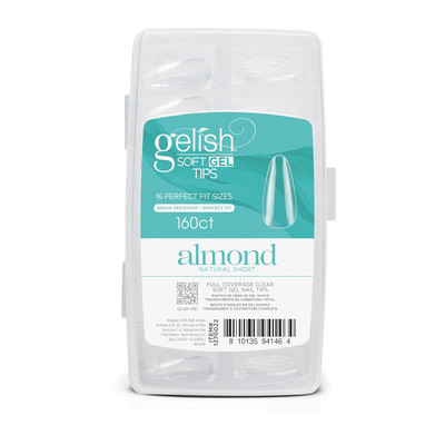 Gelish Soft Gel Tips Short Almond Natural - 160 CT