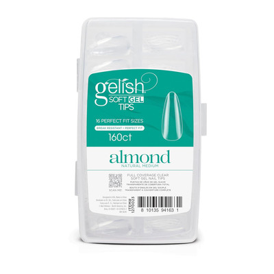 Gelish Soft Gel Tips Medium Almond Natural - 160 CT