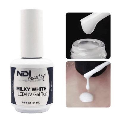 NDi beauty Milky White LED/UV No Wipe Gel Top - .5 oz