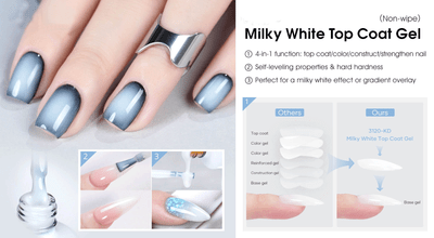 NDi beauty Milky White LED/UV No Wipe Gel Top - .5 oz