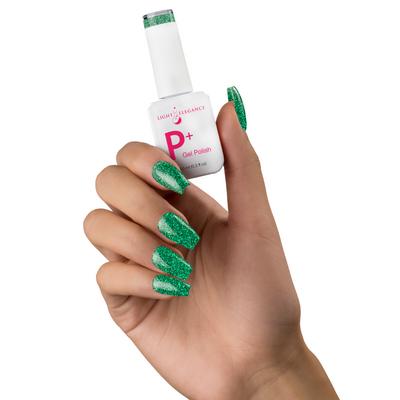 Light Elegance P+ Glitter Gel Polish Emerald Green - 10 ml