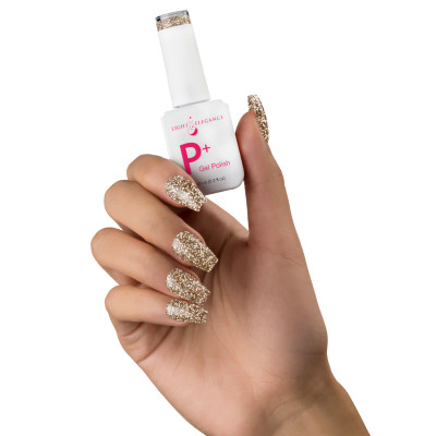 Light Elegance P+ Glitter Gel Polish Gold - 10 ml