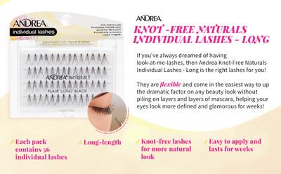 Andrea Permalash Individual Knot-Free Naturals Long - Black