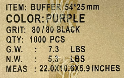 Salon Professional Mini Disposable Nail Buffer Blocks 80/80 - Purple/Black - 1000pcs